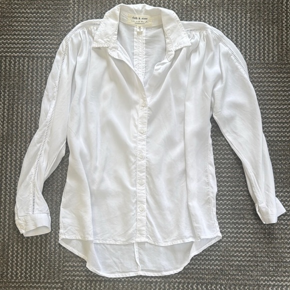 Anthropologie Cloth & Stone White Button-Up Blouse - Picture 5 of 8